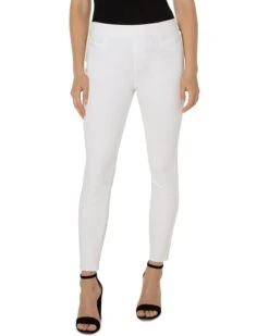 Liverpool Los Angeles Chloe Pull-On Crop with Cat Eye Pockets in Bright White | Jeans