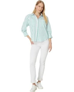 Liverpool Los Angeles Button Front Shirt with 3/4 Sleeve Stretch Poplin | Shirts & Tops -LiLo Clothes 616iChLlrSL. AC SR736920