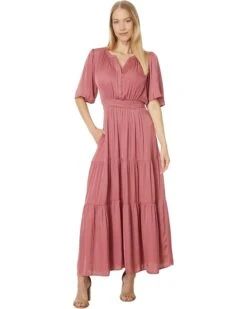Liverpool Los Angeles Woven Maxi Dress Textured Sateen | Dresses