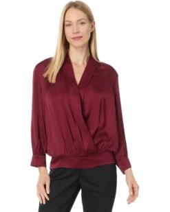 Liverpool Los Angeles Shawl Wrap Front Bracelet Sleeve Blouse Viscose Satin | Shirts & Tops