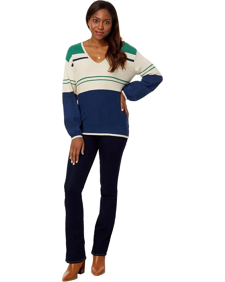 Liverpool Los Angeles V-Neck Blouson Sweater with Color Blocking | Sweaters 4 Liverpool Los Angeles V-Neck Blouson Sweater with Color Blocking | Sweaters - Image 4