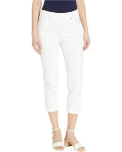 LiLo Clothes 3 Liverpool Los Angeles Chloe Pull-On Crop Rolled Cuff in Bright White | Jeans