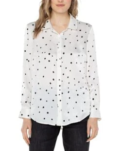 Liverpool Los Angeles Flap Pocket Button Front Woven Blouse | Shirts & Tops