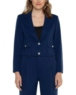 Liverpool Los Angeles Cropped Blazer Luxe Stretch Suiting | Coats & Outerwear