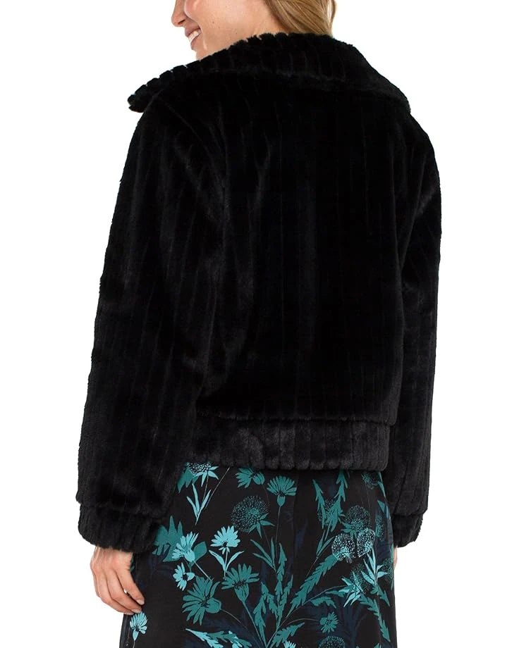 Liverpool Los Angeles Zip Up Fur Jacket Striped Faux Fur | Coats & Outerwear 2 Liverpool Los Angeles Zip Up Fur Jacket Striped Faux Fur | Coats & Outerwear - Image 2