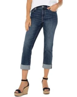 Liverpool Los Angeles Petite Charlie Crop Wide Rolled Cuff 22" Inseam | Jeans