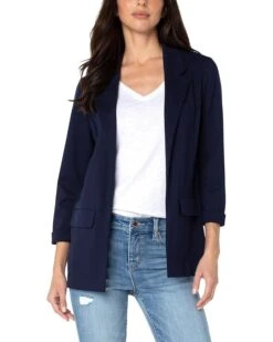 Liverpool Los Angeles Petite Boyfriend Blazer with Princess Darts Super Stretch Ponte | Coats & Outerwear