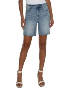 Liverpool Los Angeles Tucker Hi-Rise Cut Off Vintage Denim Short 8" | Shorts