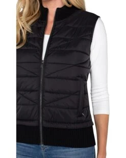 Liverpool Los Angeles Petite Sleeveless Quilted Front Full Zip Sweater Vest Sweater Yarn | Coats & Outerwear -LiLo Clothes 71dvl5wzTCL. AC SR736920