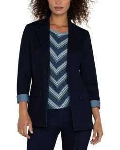 Liverpool Los Angeles Boyfriend Blazer Knit Denim | Coats & Outerwear