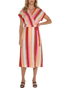 Liverpool Los Angeles Dolman Sleeve Wrap Front Midi Dress | Dresses