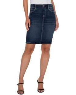 Liverpool Los Angeles Gia Glider Pull-On Forever Fit Denim Pencil Skirt | Skirts