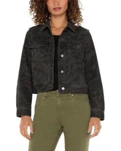 Liverpool Los Angeles Military Crop Jacket Ecru Rigid Denim | Coats & Outerwear