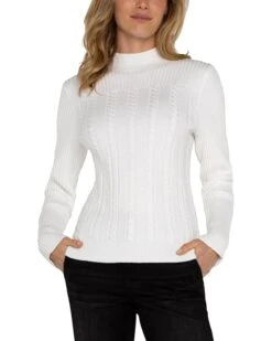 Liverpool Los Angeles Long Sleeve Mock Neck Cable Sweater | Sweaters -LiLo Clothes 71qNk46 q6L. AC SR736920