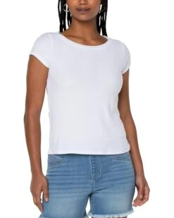 Liverpool Los Angeles Cap Sleeve Boatneck Baby Tee | Shirts & Tops