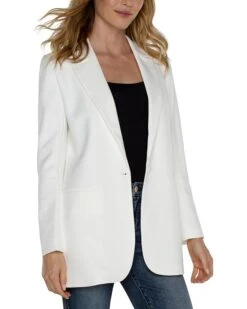 Liverpool Los Angeles Button Front Boyfriend Blazer Luxe Stretch Suiting | Coats & Outerwear -LiLo Clothes 71uuRmAcmZL. AC SR736920
