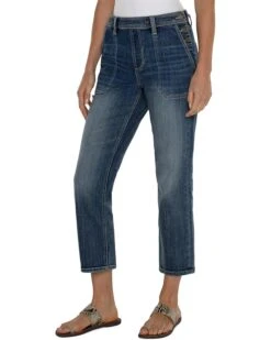 Liverpool Los Angeles Easy Mid Rise Utility Jean with Side Button Closure | Jeans