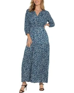 Liverpool Los Angeles 3/4 Sleeve Tiered Woven Maxi Dress | Dresses
