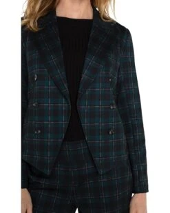 Liverpool Los Angeles Open Front Blazer Tartan Plaid Knit | Coats & Outerwear -LiLo Clothes 8148Evc9BJL. AC SR736920