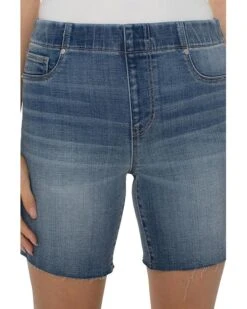 Liverpool Los Angeles Chloe Pull-On Bermuda Shorts with Cut Hem in Mullen -LiLo Clothes 81DdRGxx2L. AC SR736920