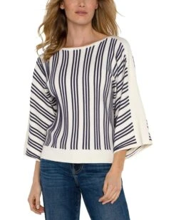 Liverpool Los Angeles 3/4 Sleeve Boat Neck Dolman Sweater | Sweaters