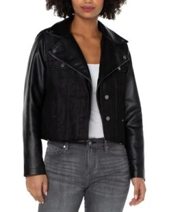 LiLo Clothes 32 Liverpool Los Angeles Denim Hybrid Moto Jacket | Coats & Outerwear
