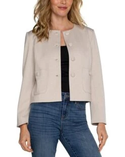 LiLo Clothes 48 Liverpool Los Angeles Boxy Cropped Yarn Dye Knit Jacket | Coats & Outerwear