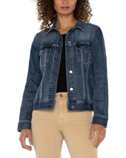 Liverpool Los Angeles Petite Classic Jean Jacket Stretch Denim | Coats & Outerwear