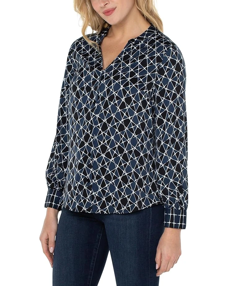 Liverpool Los Angeles Button Front Shirt with Banded Collar | Shirts & Tops 2 Liverpool Los Angeles Button Front Shirt with Banded Collar | Shirts & Tops - Image 2