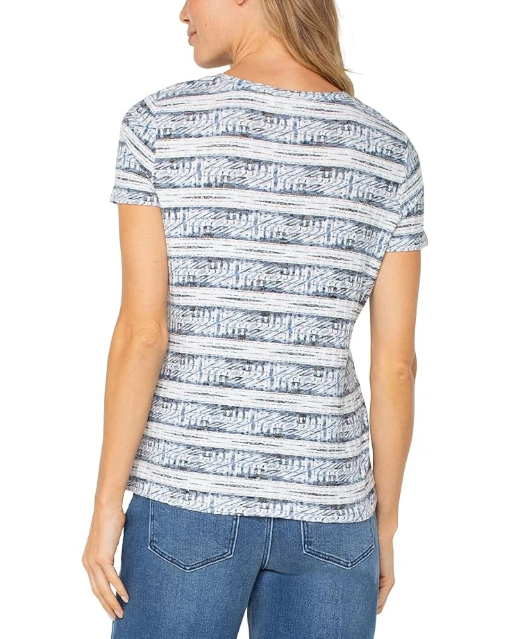 Liverpool Los Angeles Short Sleeve Scoop Neck Knit Top With Miter Front | Shirts & Tops 2 Liverpool Los Angeles Short Sleeve Scoop Neck Knit Top With Miter Front | Shirts & Tops - Image 2