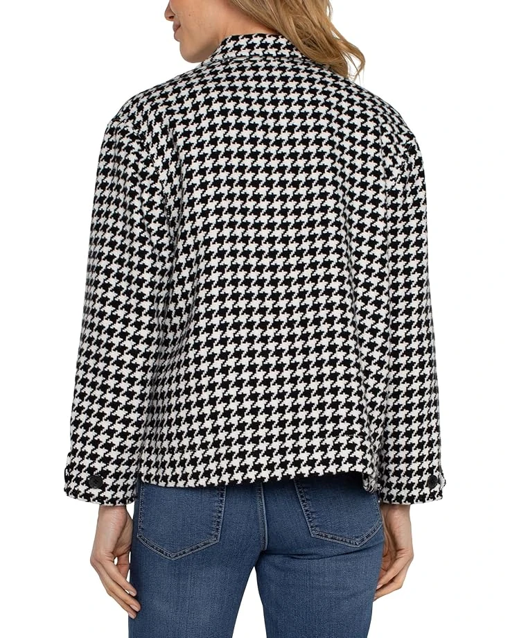 Liverpool Los Angeles Boxy Shacket with Side Slits Houndstooth Woven Jacquard | Coats & Outerwear 2 Liverpool Los Angeles Boxy Shacket with Side Slits Houndstooth Woven Jacquard | Coats & Outerwear - Image 2