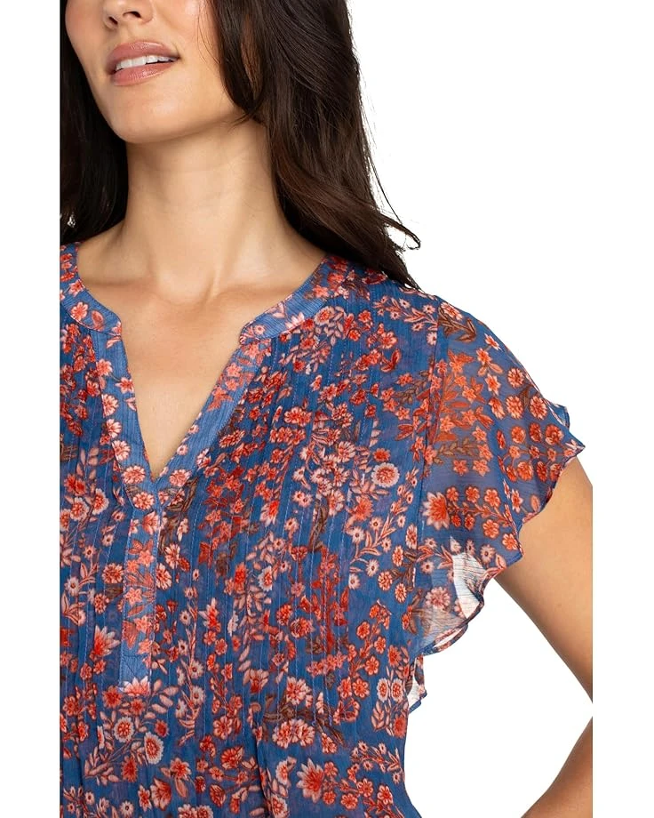 Liverpool Los Angeles Petite Double Layer Flutter Sleeve Woven Blouse With Pintucks | Shirts & Tops 3 Liverpool Los Angeles Petite Double Layer Flutter Sleeve Woven Blouse With Pintucks | Shirts & Tops - Image 3