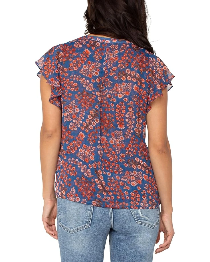 Liverpool Los Angeles Petite Double Layer Flutter Sleeve Woven Blouse With Pintucks | Shirts & Tops 2 Liverpool Los Angeles Petite Double Layer Flutter Sleeve Woven Blouse With Pintucks | Shirts & Tops - Image 2