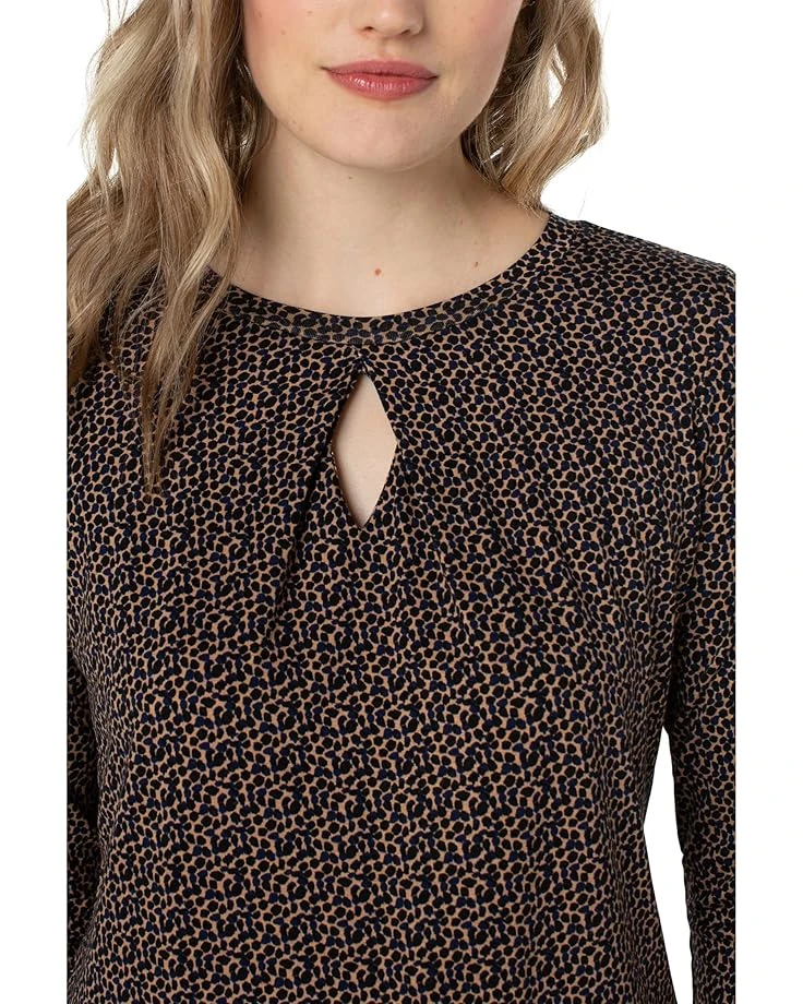 Liverpool Los Angeles 3/4 Sleeve Crew Neck with Cutout Pleated Front | Shirts & Tops 3 Liverpool Los Angeles 3/4 Sleeve Crew Neck with Cutout Pleated Front | Shirts & Tops - Image 3