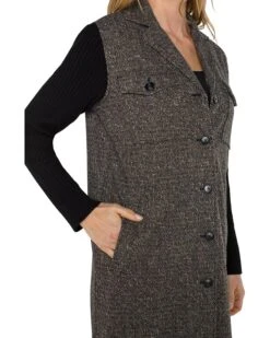 Liverpool Los Angeles Coatigan with Sweater Sleeves Herringbone Knit | Coats & Outerwear -LiLo Clothes 91yYDS020tL. AC SR736920